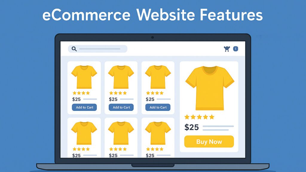 eCommerce website features illustration
