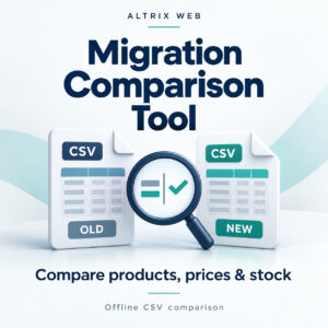 Altrix Migration Comparison Tool illustration comparing old and new CSV files