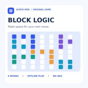Altrix Block Logic puzzle game cover with colorful 8x8 board